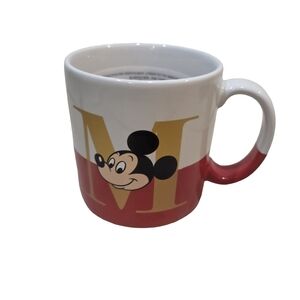 Disney Parks MICKEY TRUE ORIGINAL Coffee Mug Red & White Goldtone M NEW